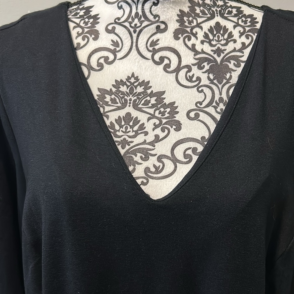 The perfect LBD.  Woman’s 3/4-Sleeve Princess Fit & Flare Dress in black. - Picture 3 of 11